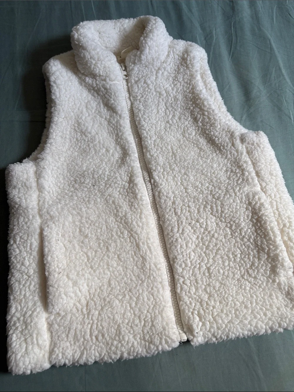Crewcuts Off-White Sherpa Zip Vest